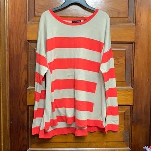 Orange tan striped sweater